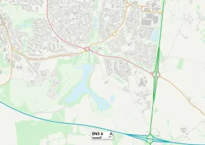 SN - Swindon Drucke: Swindon SN3 6 Karte