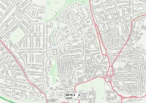 SO - Southampton Drucke: Südhampton SO15 2 Karte