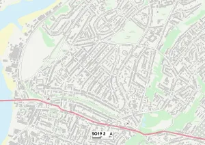 Gerahmter Druck : Südwestengland SW19 2 Karte Gerahmter Druck : Südwestengland SW19 2 Karte