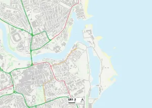 SR - Sunderland Drucke: Sunderland SR1 2 Karte