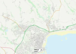 Kornwal TR18 3 Karte