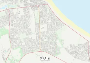 TS - Middlesbrough Drucke: Redcar und Cleveland TS10 2 Karte
