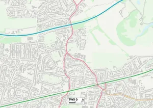 TW - Twickenham Drucke: Hounslow TW5 0 Karte