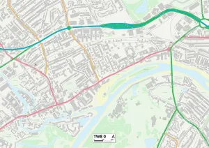 TW - Twickenham Drucke: Hounslow TW8 0 Karte