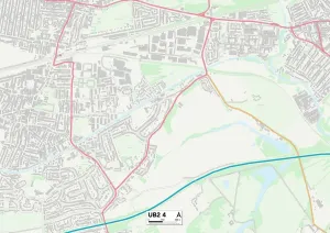UB - Uxbridge Drucke: Ealing UB2 4 Karte