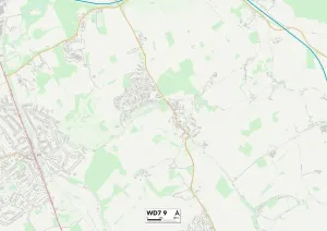 Hertsmere WD7 9 Karte