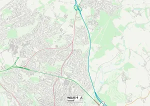 Watford WD25 9 Karte