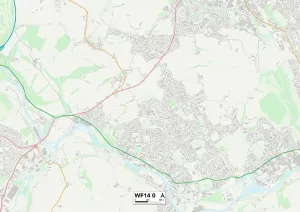 WF - Wakefield Drucke: Kirklees,WF14,0,Karte