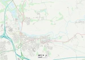 Wakefield,WF11,8 Karte