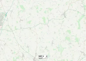 WR - Worcester Drucke: Worcester WR7 4 Karte