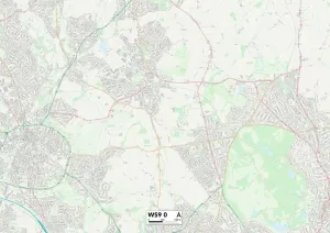 WS - Walsall Drucke: Walsall WS9 0 Karte