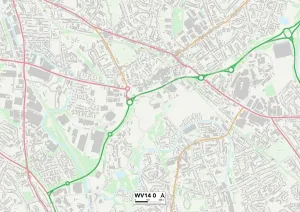 Wolverhampton WV14 0 Karte