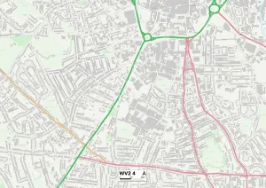 Wolverhampton WV2 4 Karte