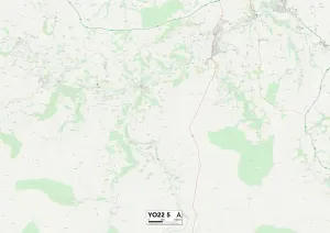 YO - York Drucke: Nordwestengland, England (Yorkshire) - Karte zu Nr.: YO22 5