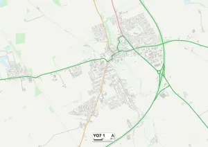 Nordwestländisches Yorkshire YO7 1 Karte