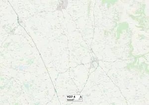 YO - York Drucke: Nordwestengland, England, YO7 4 Karte