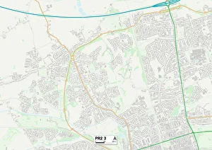 Drucke von Kraftfahrzeugkennzeichenblatt von Preston, Bezirk PR2-3 Heath Robinson Drucke: Preston PR2 3 Karte