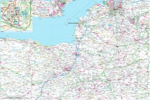 Drucke von Ein detailliertes Kartenbild des glorreichen Grafschafts Somerset in England Digitales Kunstwerk Drucke: Landkarte des Somerset County