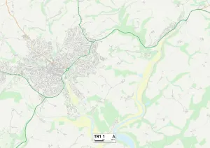 TR - Truro Drucke: Kornwal TR1 1 Karte