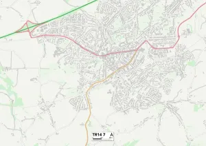 Eine Sammlung Von UK-Karten Drucke: Kornwal TR14 7 Karte