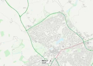 Lichfield WS13 7 Karte