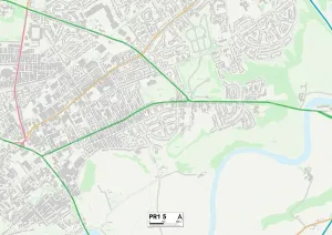 Preston PR1 5 Karte