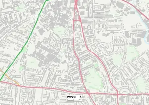 Eine Sammlung Von UK-Karten Drucke: Wolverhampton WV2 3 Karte