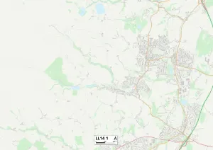 LL - Llandudno Drucke: Wrexham LL14 1 Karte