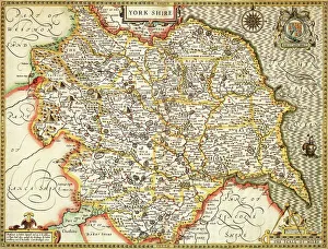 Historischer Yorkshire-John-Speed-Atlas von 1610