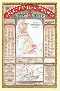 Drucke von RW0030 Eisenbahn Drucke: Alter Karten der Großen Ostbahn 1887