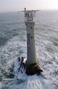 00012 Drucke: Die Eddystone-Lichtscheune vor der Küste von Devon im englischen Kanal
