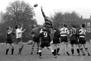 00090 Drucke: Sport: Rugby: All Blacks training. Oktober 1972