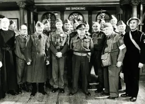 Dads Army Fernsehprogramm, das von 1977 bis zu seinem letzten und hundertsten Episodenaufruf Never Too gezeigt wurde.
