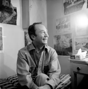 Schauspieler Peter Sallis wird hier getüftet, circa 1965