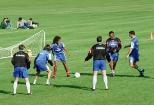 Französische Mannschaftssportabend am Haydon Bridge High School im Nordteil Englands, dem 9. Juni 1996