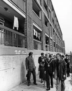 Szenen in St Hildas, Middlesbrough am 8. Mai 1981