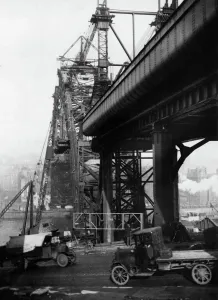 Nordirland Drucke: Bau des neuen Tyne-Bridges, der Brücke auf der Gateshead-Seite