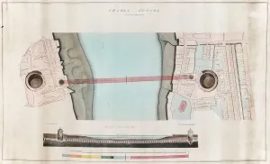 London Underground History Drucke: Print of Thames Tunnel Plan, 1842