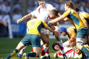 Australia V England Rugby Drucke: Nick Easter & Stephen Moore