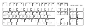 104-Tasten-PC-Tastaturlayout, in Vektorformat.