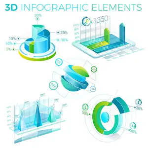 3D Informationsgrafik-Elemente