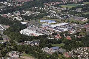 Luftbild des Haupteinkaufsgebiets in Catterick Garrison.