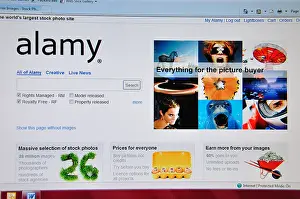 Alamy-Startseite auf Computerbildschirm, Greater London, England, Vereinigtes Königreich.
