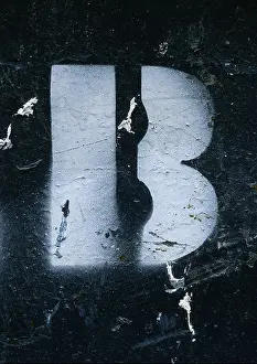 B, Text, Stempel