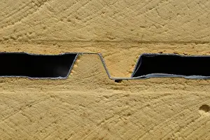 Hintergrund der Kunststoffschäumverkleidung auf einem Baustellen