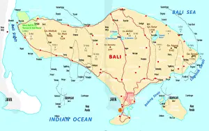 Juni Drucke: Bali-Karte