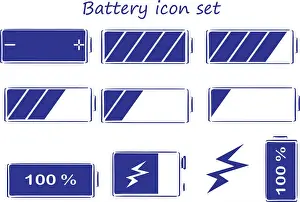 Batterie-Icon-Satz