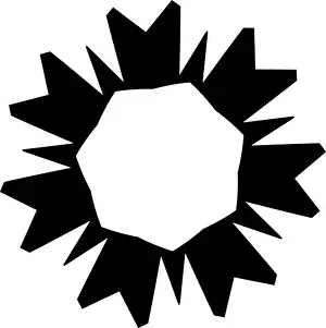 Schwarze geometrische Mandala, Motivikone, Silhouette