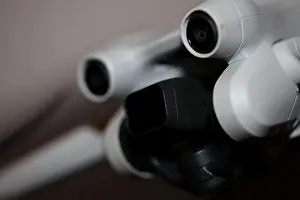 Nahe Drone-Sensor und Drohnenpropeller