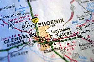 Nahes Kartenbild von Phoenix.